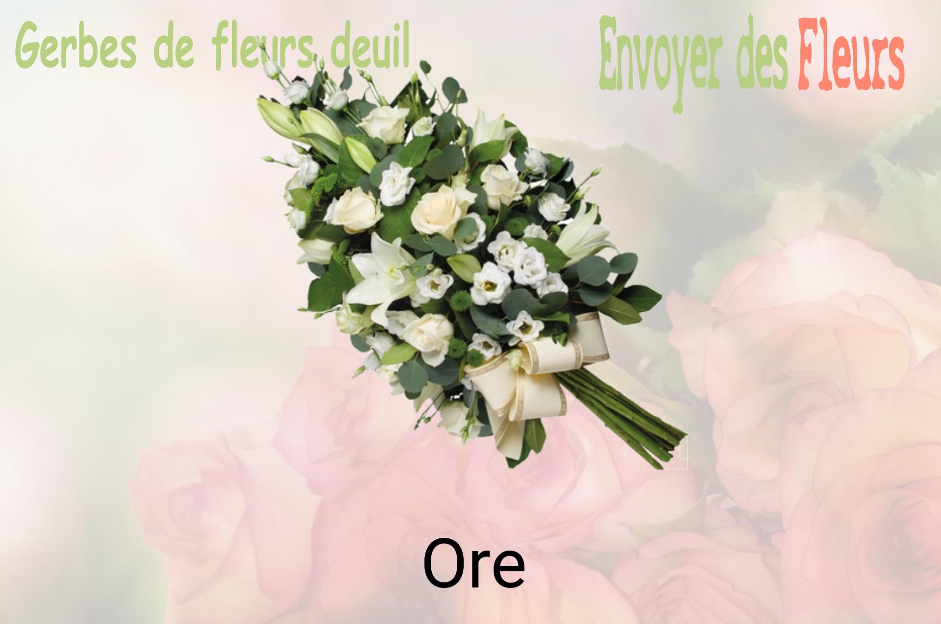 Gerbe de fleurs de deuil livrée à Ore